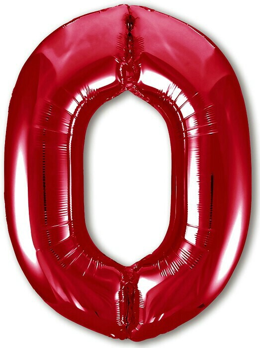 Шар фольга Цифра 40''/AG Slim Красная Red "0"