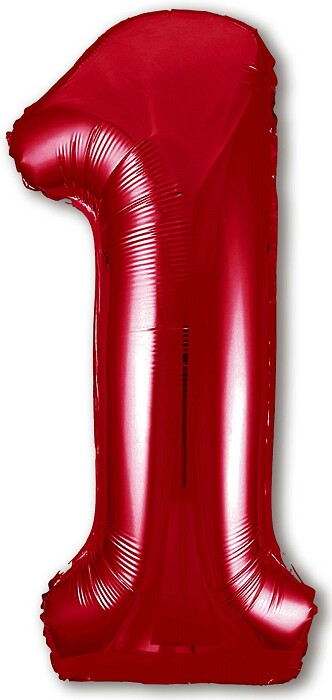 Шар фольга Цифра 40''/AG Slim Красная Red "1"