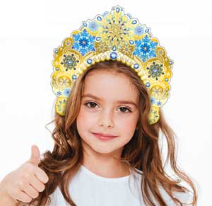 Кокошник бумага из снежинок (10шт)