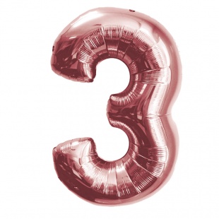 Шар фольга Цифра 32"/КА Розовое Золото "3"
