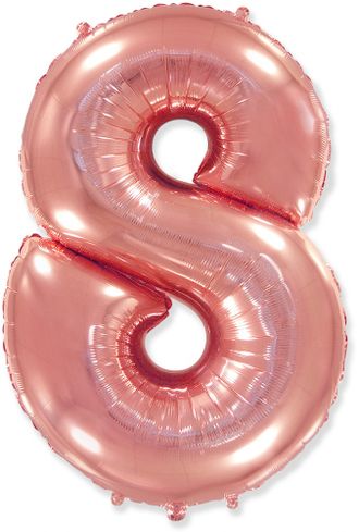 Шар фольга Цифра 32"/КА Розовое Золото "8"