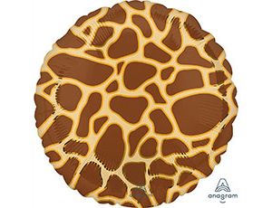 Шар фольга с рисунком 18''/An круг Джунгли Жираф Сафари США