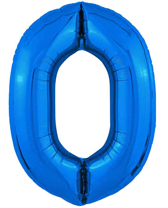 Шар фольга Цифра 40''/AG Slim Синяя Blue "0"