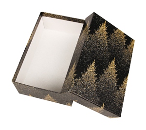 Коробка прямоугольная Зимний лес 17х11х6см