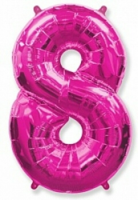 Шар фольга Цифра 40''/Fm Фуксия Fuchsia "8"