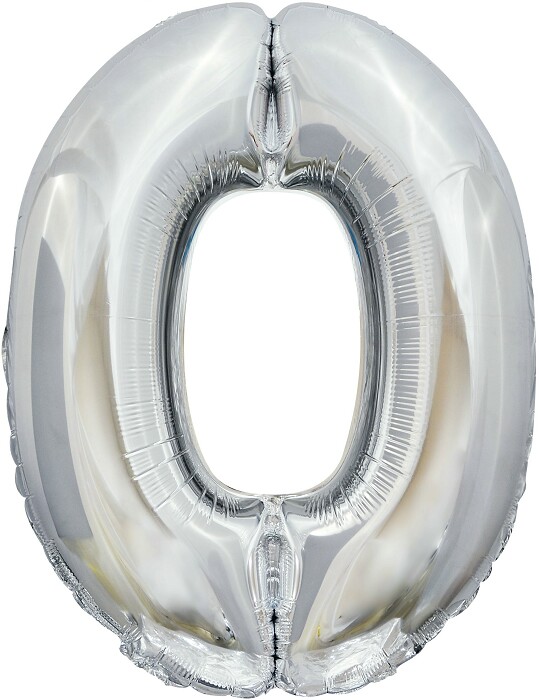 Шар фольга Цифра 34"/FL ЭКО Серебро "0"