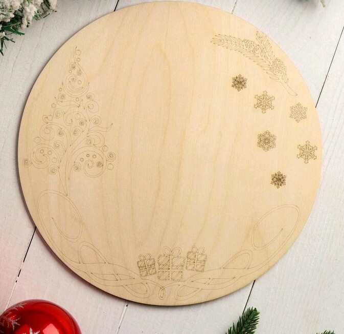 Подставка для торта круглая Новогодняя Елочка 26см