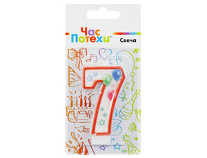 Свеча для торта Цифра Шары "7" 7см
