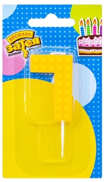 Свеча для торта Цифра Конструктор "7" 4,5см