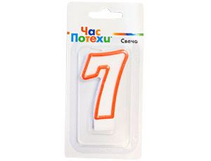 Свеча для торта Цифра Классик "7" 6см