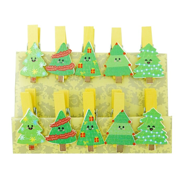 Прищепки декоративные Елочки (уп10)