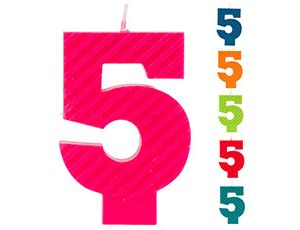 Свеча для торта Цифра ЭКО "5" 7см