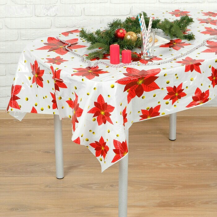 Скатерть 108*180 см, полиэтилен Новогоднее настроение