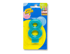 Свеча для торта Цифра Блестящая "8" 7,6см