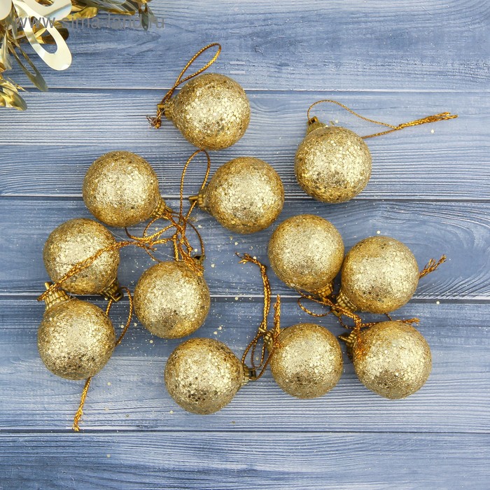 НГ Игрушки на елку Шар 2,5см (уп12) Шарики золото Сима-Ленд