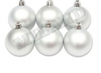 Игрушки на елку Шары   6см Серебряный бархат (уп6)