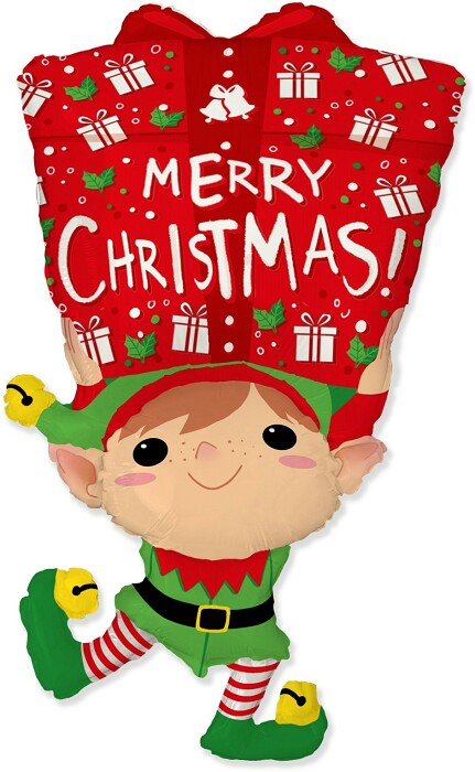 Шар фольга фигура Новогодний эльф 42'' 107см Fm