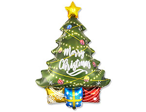 НГ Шар фольга фигура Елочка новогодняя и подарки Fm Испания 901853