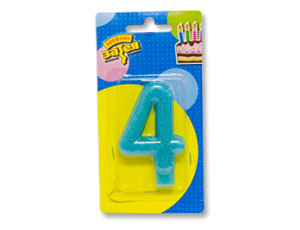 Свеча для торта Цифра Блестящая "4" 7,6см
