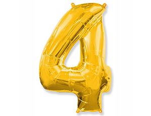 Шар фольга Цифра 32''/Fm Золото Gold "4"