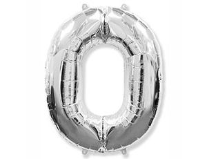 Шар фольга Цифра 32''/Fm Серебро Silver "0"