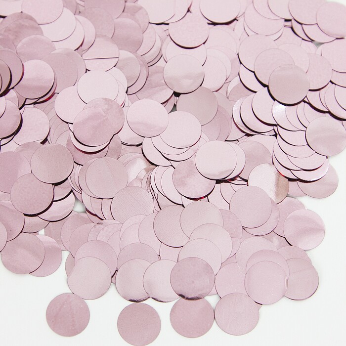 Конфетти Круг фольга 1см Розовое золото металлик 50г