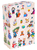 Коробка прямоугольник 17х11х6см Новогодние зверята