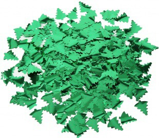 Конфетти фольга Елочки Зеленый Металлик 3см 50гр