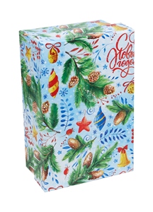 Коробка прямоугольник 19х12х7,5см С Новым годом!