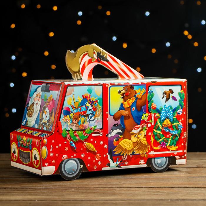 Коробка сборная Фургончик Карамель с анимацией 29х13х15см