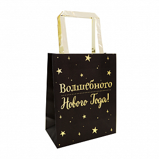 Пакет BC делюкс 23х18х10см Волшебного Нового Года тиснение фольгой