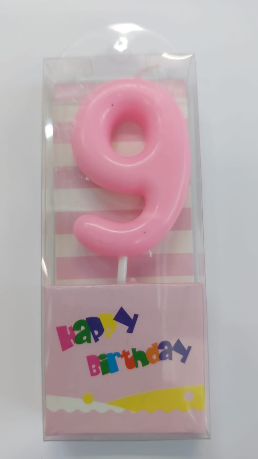 Свеча для торта Цифра Розовая 5см "9"
