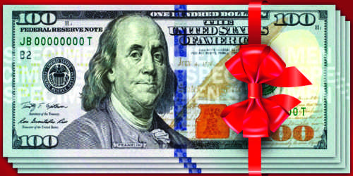 конверт для денег 100 USD