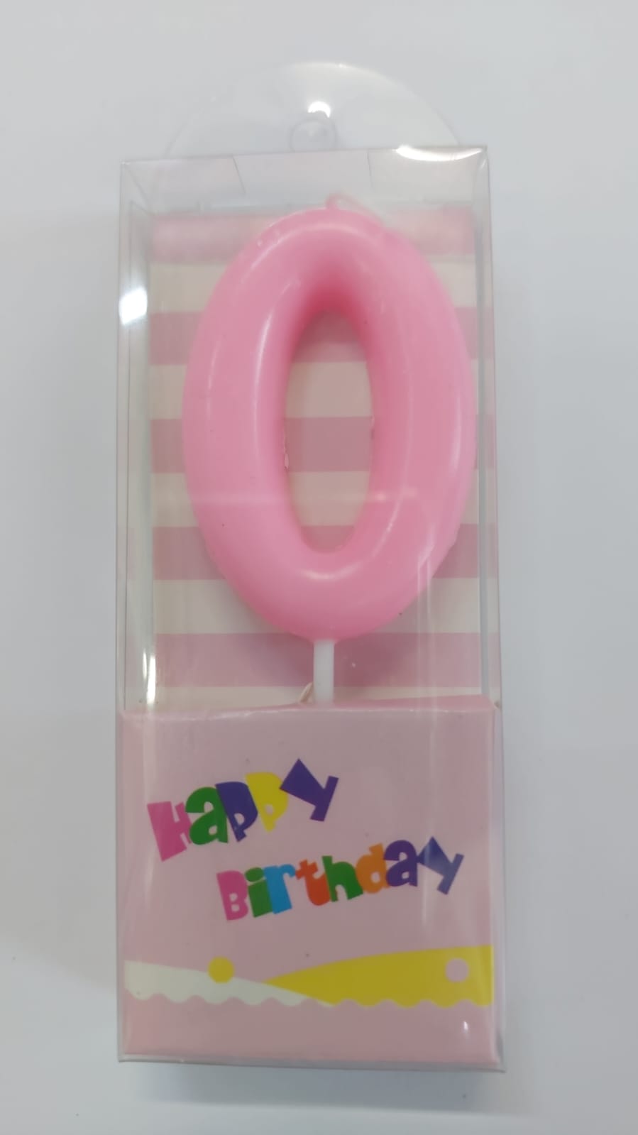 Свеча для торта Цифра Розовая 5см "0"