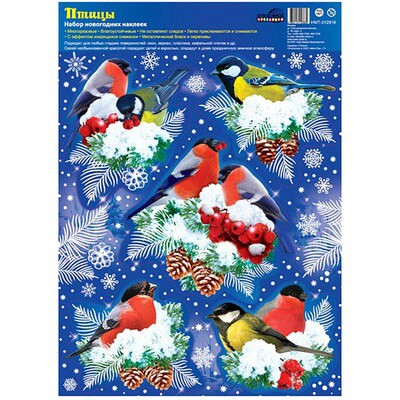 Наклейка на окно Птицы 33х24см