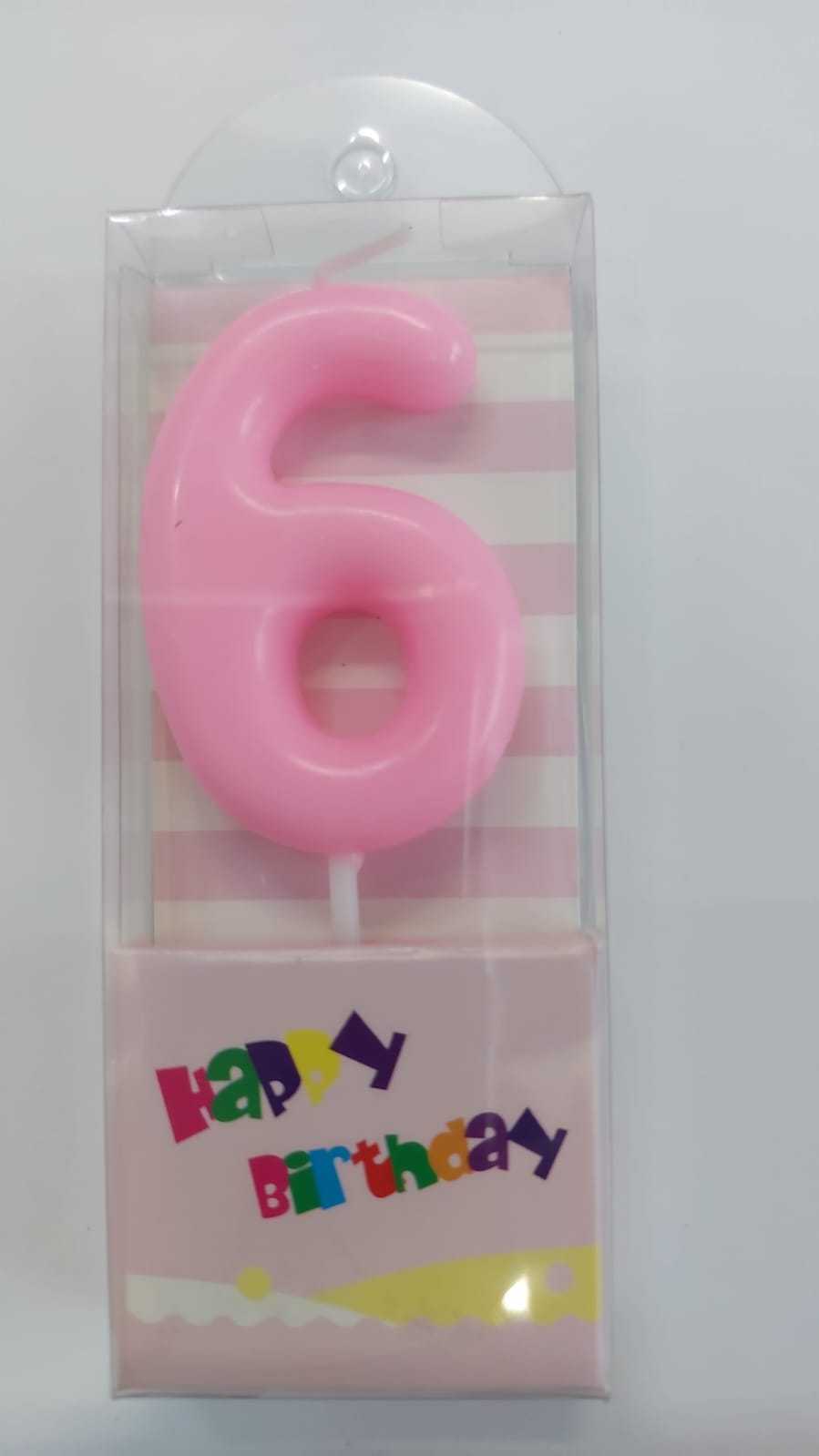 Свеча для торта Цифра Розовая 5см "6"