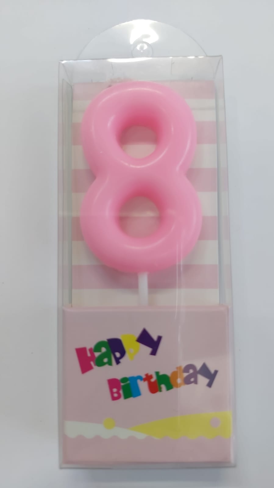 Свеча для торта Цифра Розовая 5см "8"