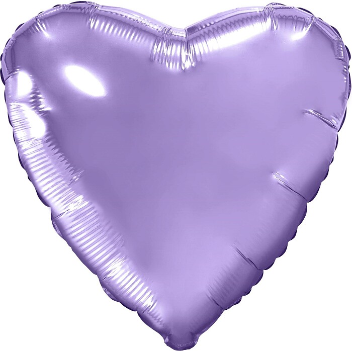 Шар фольга без рисунка 18'' сердце Сиреневое Lilac металлик AG