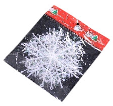 Украшение декор пластик Снежинка 22см 10г (уп3)