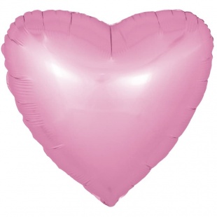 Шар фольга без рисунка 18"Fm сердце сатин Розовое Pink 1204-0952