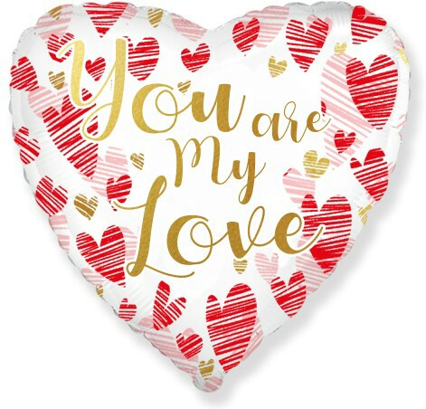 Шар фольга 18''/Fm сердце Ты - моя любовь YOU ARE MY LOVE