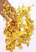 Конфетти Круг фольга 1,0см Золото 100г