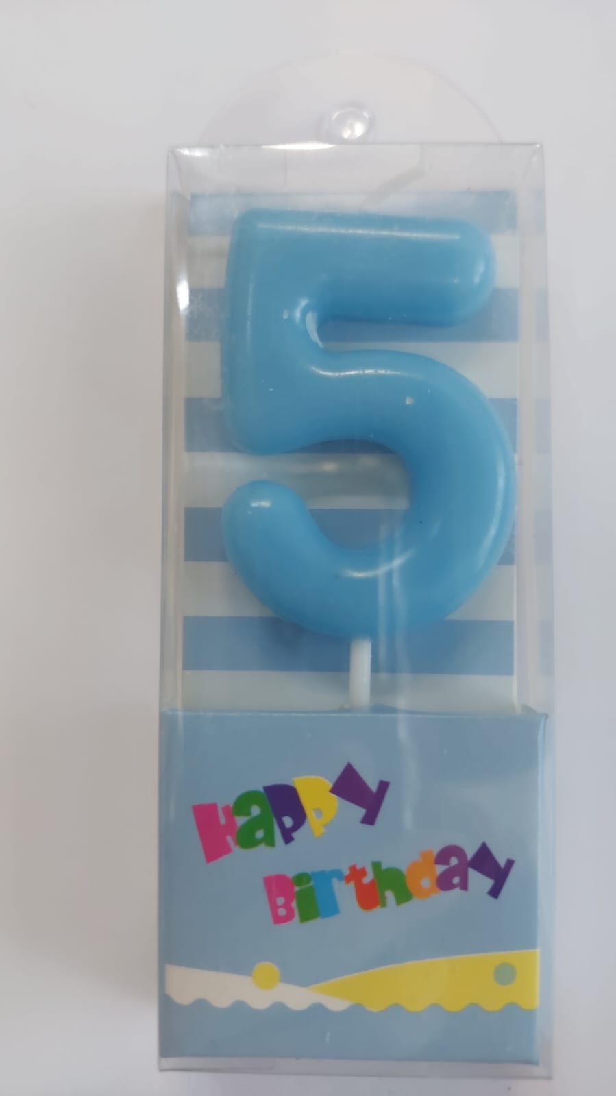 Свеча для торта Цифра Голубая 5см "5"