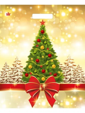 Пакет ПЭТ с вырубной ручкой 45х38см Мерцание праздника