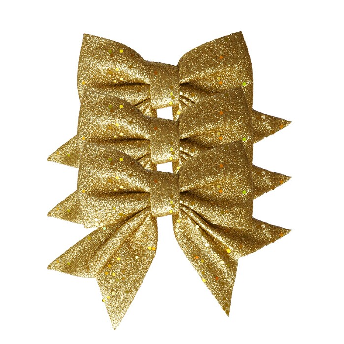 Банты набор золото с глиттером 11х12см (уп3)