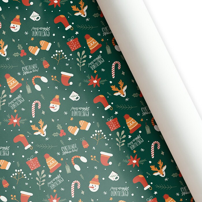 НГ Бумага лист Счастливого Нового года 60смх87 5см (уп10) Россия