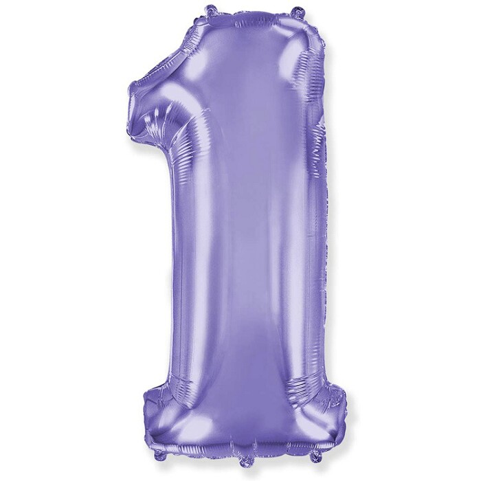 Шар фольга Цифра 40''/Fm Сиреневая Lilac "1"