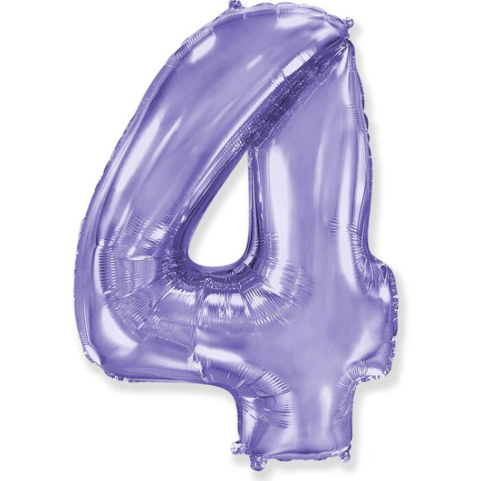 Шар фольга Цифра 40''/Fm Сиреневая Lilac "4"