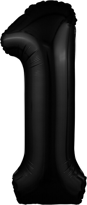 Шар фольга Цифра 40''/AG Slim Черная "1"