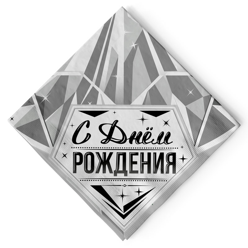 Салфетки 33см СДР Роскошь серебра (уп12)